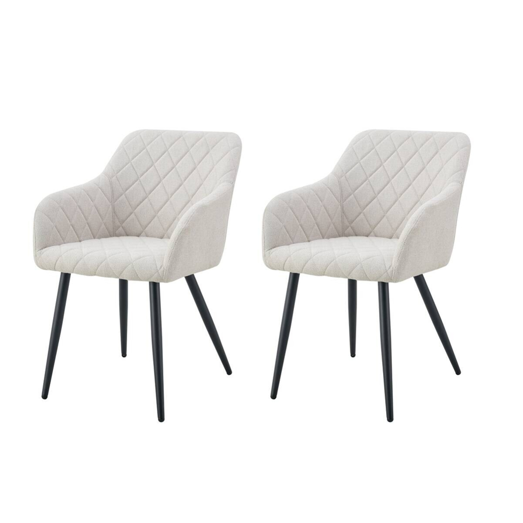 xonox.home Stuhl LEA, 2er Set creme Webstoff B/H/T: ca. 56x83x60 cm