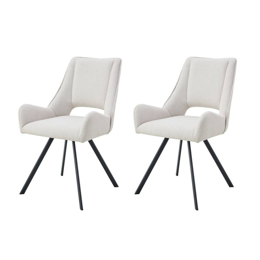 xonox.home Stuhl HELEN, 2er Set creme Webstoff B/H/T: ca. 56x63x91 cm