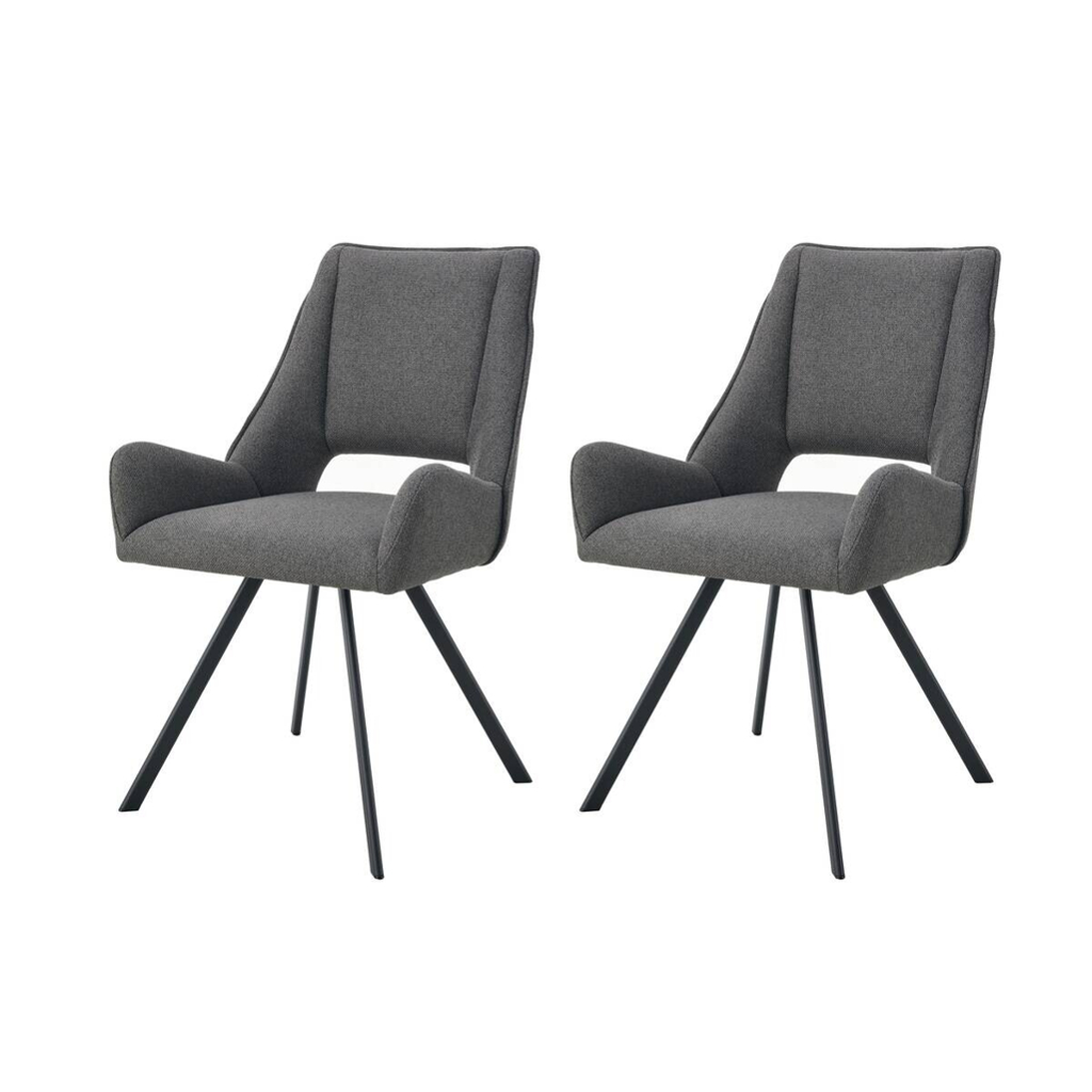 xonox.home Stuhl HELEN, 2er Set anthrazit Stoff B/H/T: ca. 56x91x63 cm
