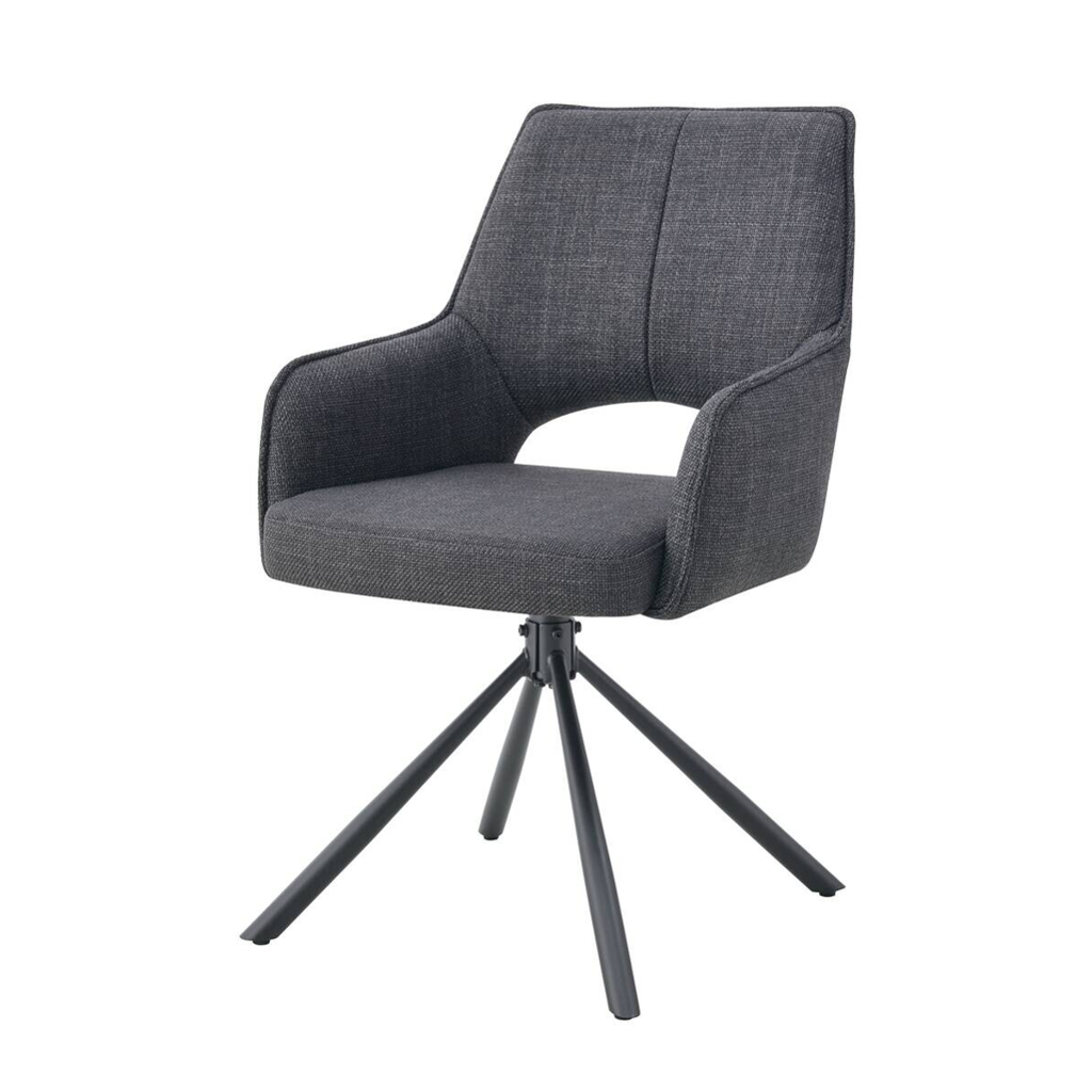 xonox.home Drehstuhl JANA, 2er Set anthrazit Stoff B/H/T: ca. 57x91x64 cm