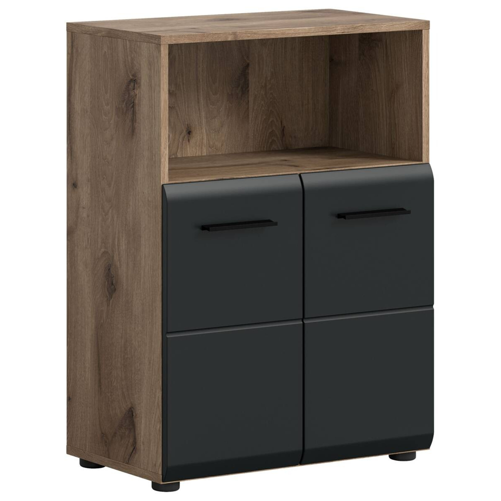 xonox.home Schrank Ice Nox Oak Nachbildung schwarz matt B/H/T: ca. 60x80x30 cm