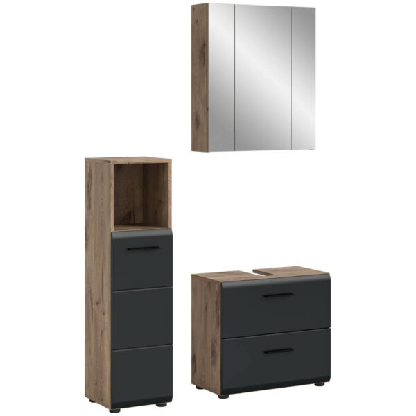 4066432041826 Badezimmer-Set Ice
Nox Oak Nachbildung schwarz matt B/H/T: ca. 105x185x30 cm
