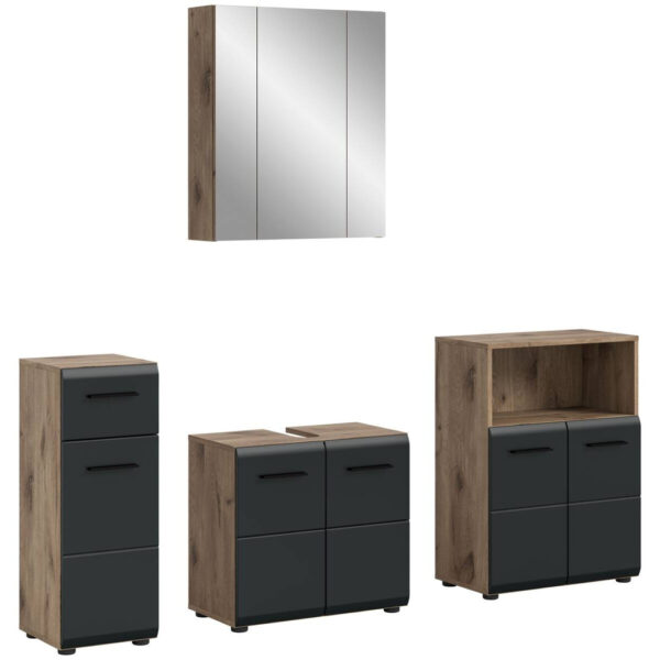 4066432041864 Badezimmer-Set Ice
Nox Oak Nachbildung schwarz matt B/H/T: ca. 180x185x30 cm