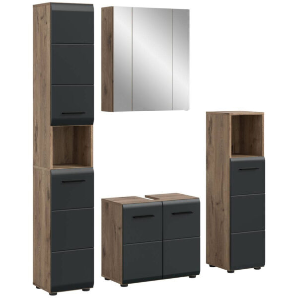 4066432041918 Badezimmer-Set Ice
Nox Oak Nachbildung schwarz matt B/H/T: ca. 150x185x30 cm