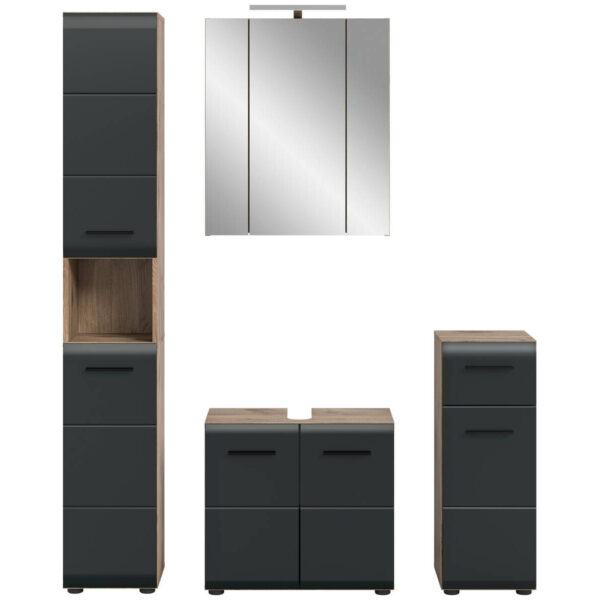 4066432042038 Badezimmer-Set Ice
Nox Oak Nachbildung schwarz matt B/H/T: ca. 150x185x46 cm