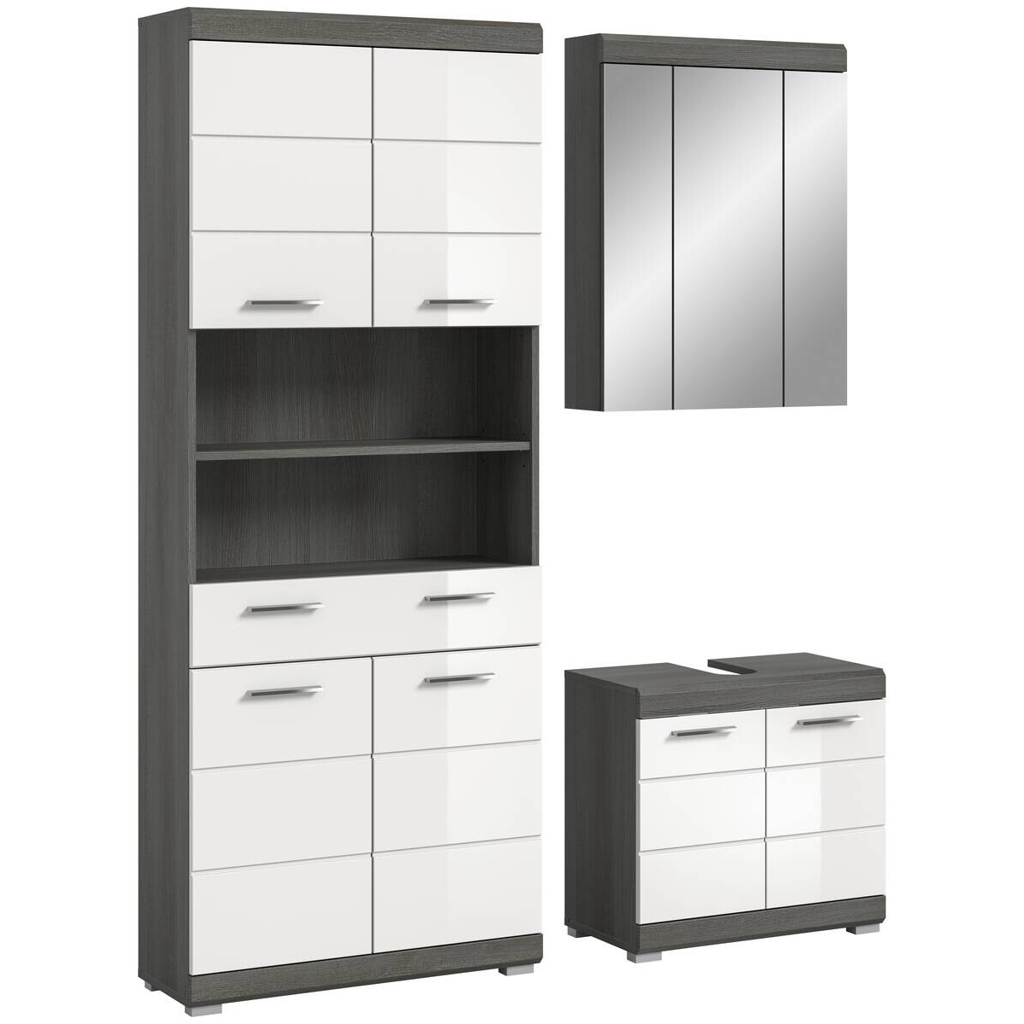 Badezimmer-Set Scout
Rauchsilber Nachbildung weiß Hochglanz B/H/T: ca. 149x34x191 cm