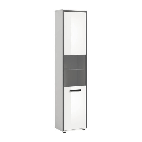 xonox.home Midischrank KOJAK weiß Hochglanz anthrazit grau B/H/T: ca. 40x188x34 cm xonox.home Midischrank KOJAK weiß Hochglanz anthrazit grau B/H/T: ca. 40x188x34 cm
