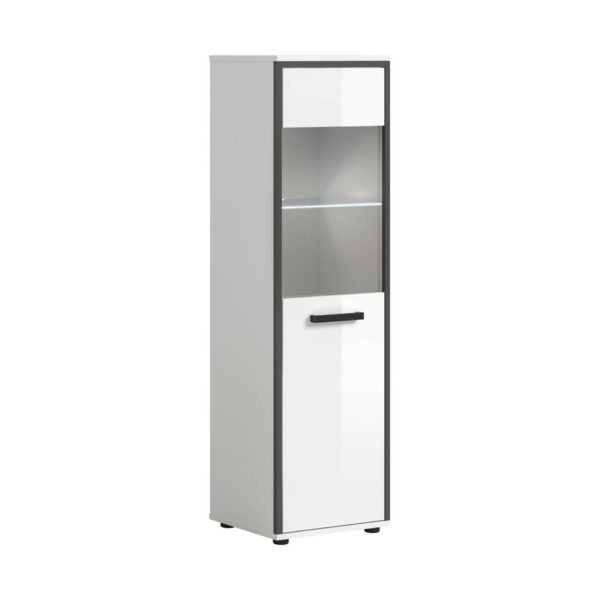 xonox.home Midischrank KOJAK weiß Hochglanz anthrazit grau B/H/T: ca. 40x139x34 cm