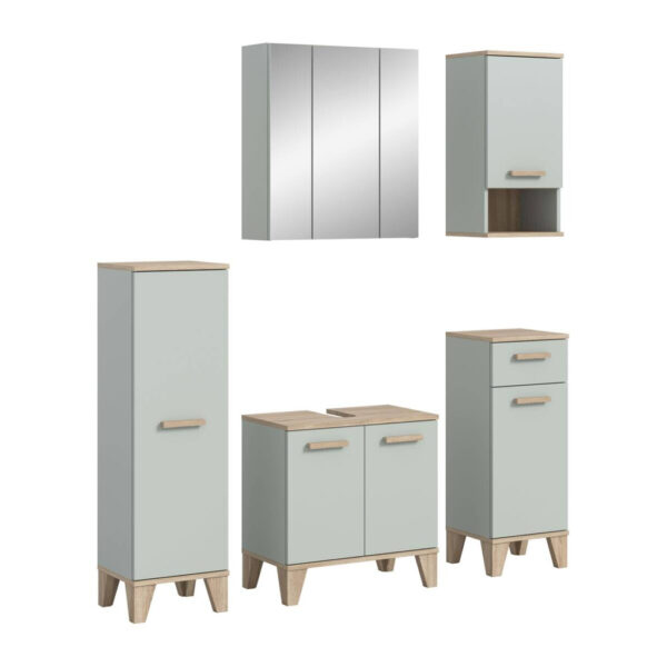 4066432044346-1 Badezimmer-Set STAR
hellgrün Eiche hell Nachbildung B/H/T: ca. 158x190x34 cm