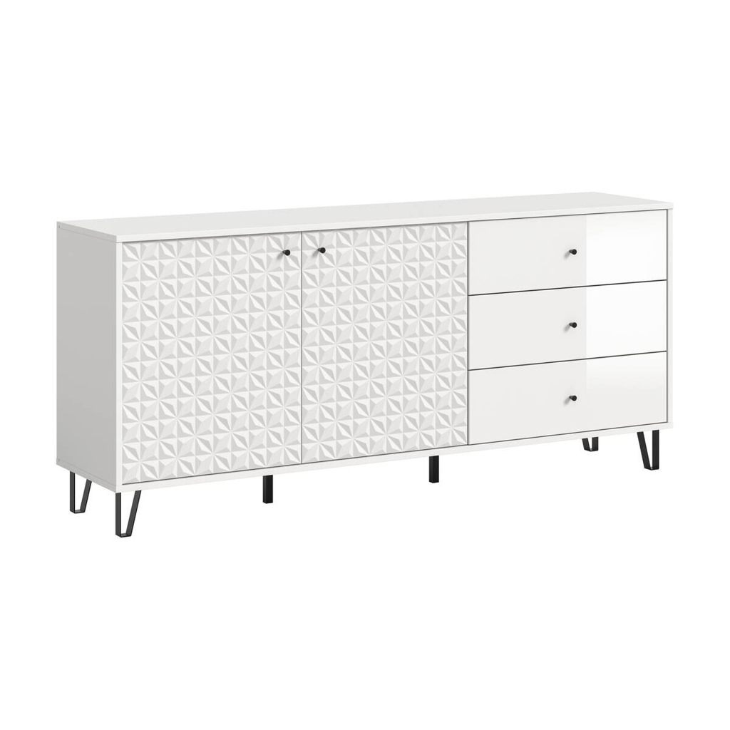 xonox.home Sideboard PRISMA weiß weiß Hochglanz B/H/T: ca. 170x76x40 cm
