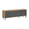 xonox.home Lowboard PRISMA Artisan Oak Nachbildung anthrazit matt B/H/T: ca. 164x56x40 cm xonox.home Lowboard PRISMA Artisan Oak Nachbildung anthrazit matt B/H/T: ca. 164x56x40 cm