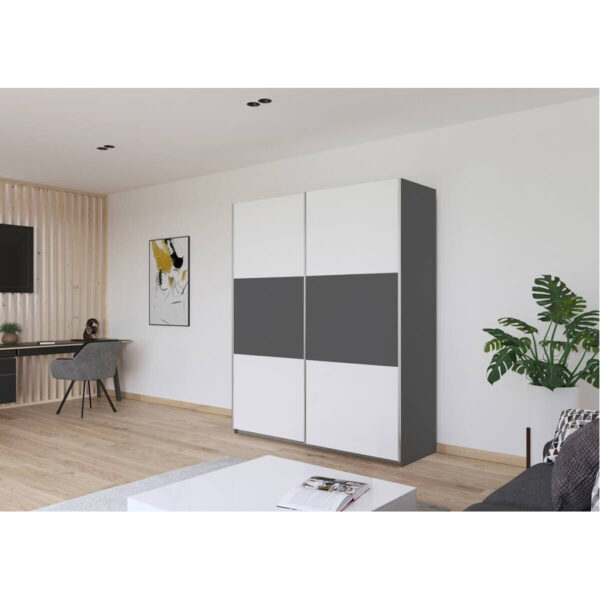 POCO Kleiderschrank Oslo Alpinweiß grau B/H/T: ca. 175x210x59 cm