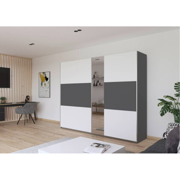 POCO Kleiderschrank Oslo Alpinweiß grau B/H/T: ca. 261x210x59 cm POCO Kleiderschrank Oslo Alpinweiß grau B/H/T: ca. 261x210x59 cm