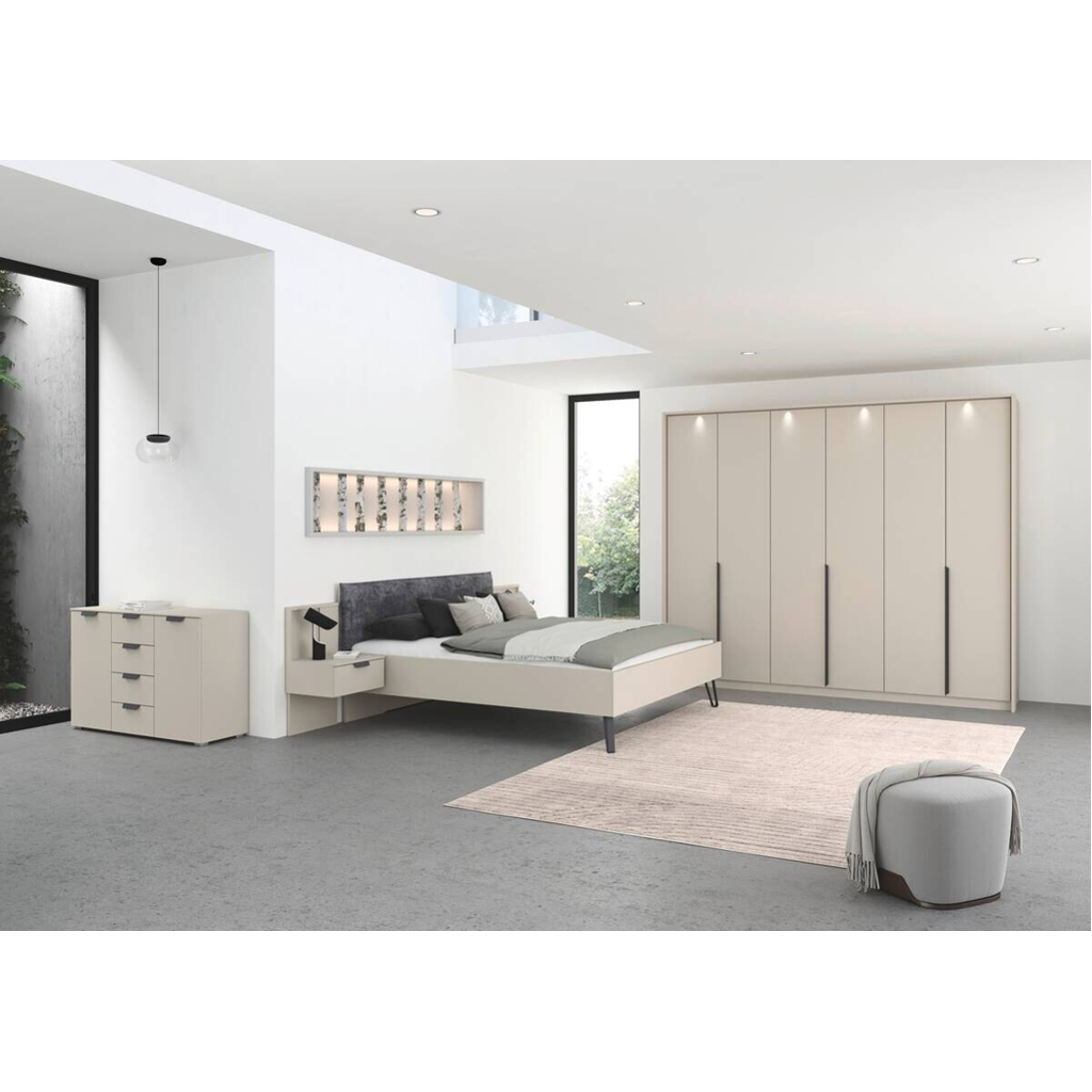 POCO Bett Briona champagner B/H/T: ca. 196x97x209 cm Liegefläche B/L: ca. 180x200 cm