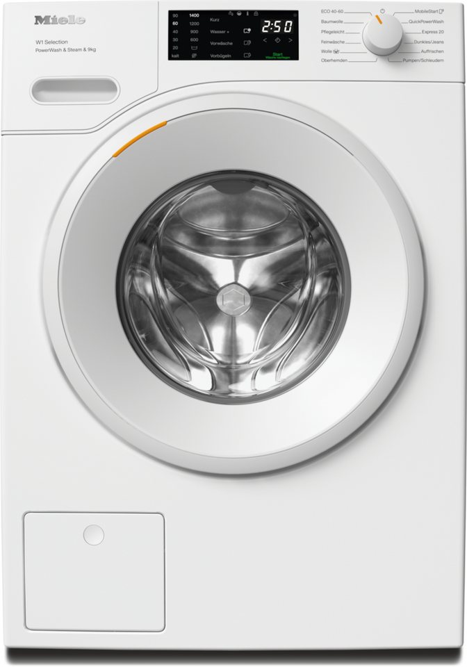 Miele Waschmaschine WSD383 WCS PWash&Steam&9kg, 9 kg, 1400 U/min, Getestet auf 20 Jahre perfekte Wäschepflege, 25 Jahre Motorgarantie