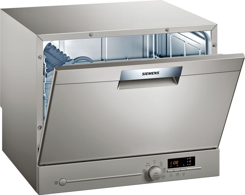 Siemens IQ300 SK26E822EU Kompaktspüler Silber – inox m. chrom Griff