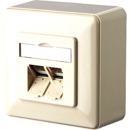 4250184116219-1 Metz Connect DATENDOSE LSA C6A 2FACH AP RW / METZ 130C380002 – I RAL9010 130C380002 – I