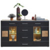 POCO Sideboard Sonate Eiche Nachbildung schwarz matt B/H/T: ca. 170x93x40 cm
