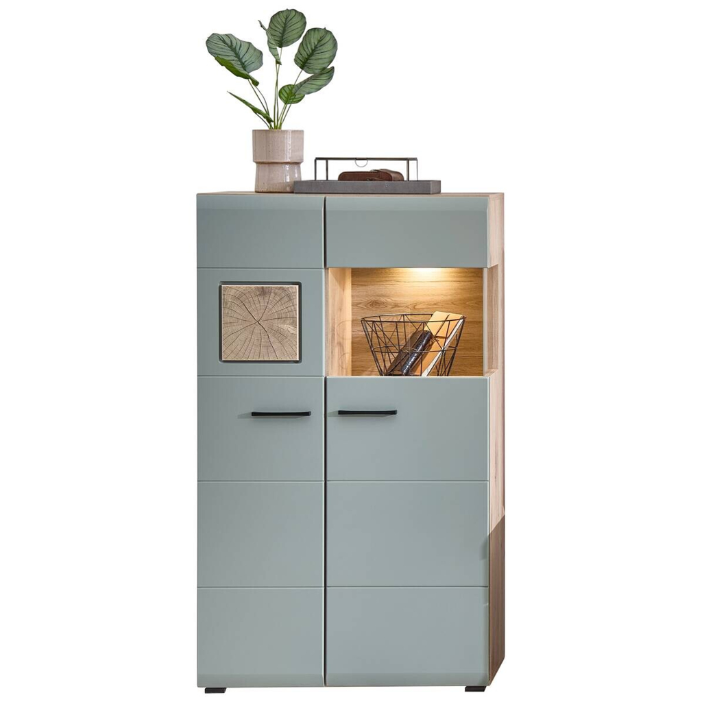 Vitrine Fun Plus 2
salbei Oak Eiche Viking Nachbildung B/H/T: ca. 80x139x37 cm