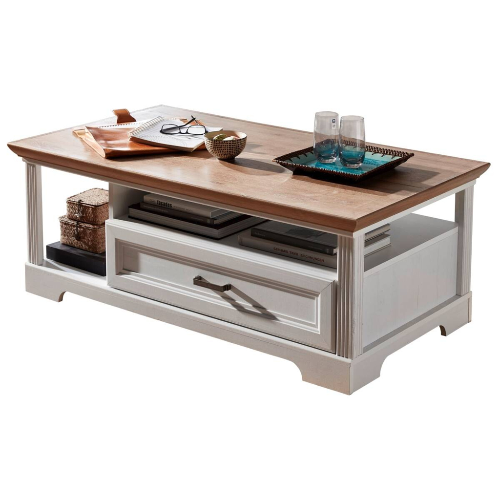POCO Couchtisch Jasmin Eiche Artisan Nachbildung weiß Pinie Nachbildung B/H/T: ca. 120x45x67 cm