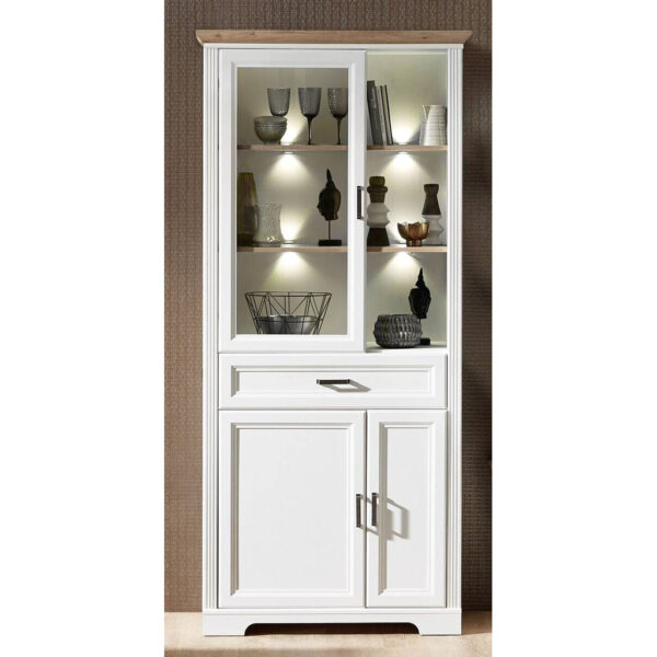 Standvitrine Jasmin
Eiche Sonoma Nachbildung Pinie Nachbildung B/H/T: ca. 93x204x42 cm