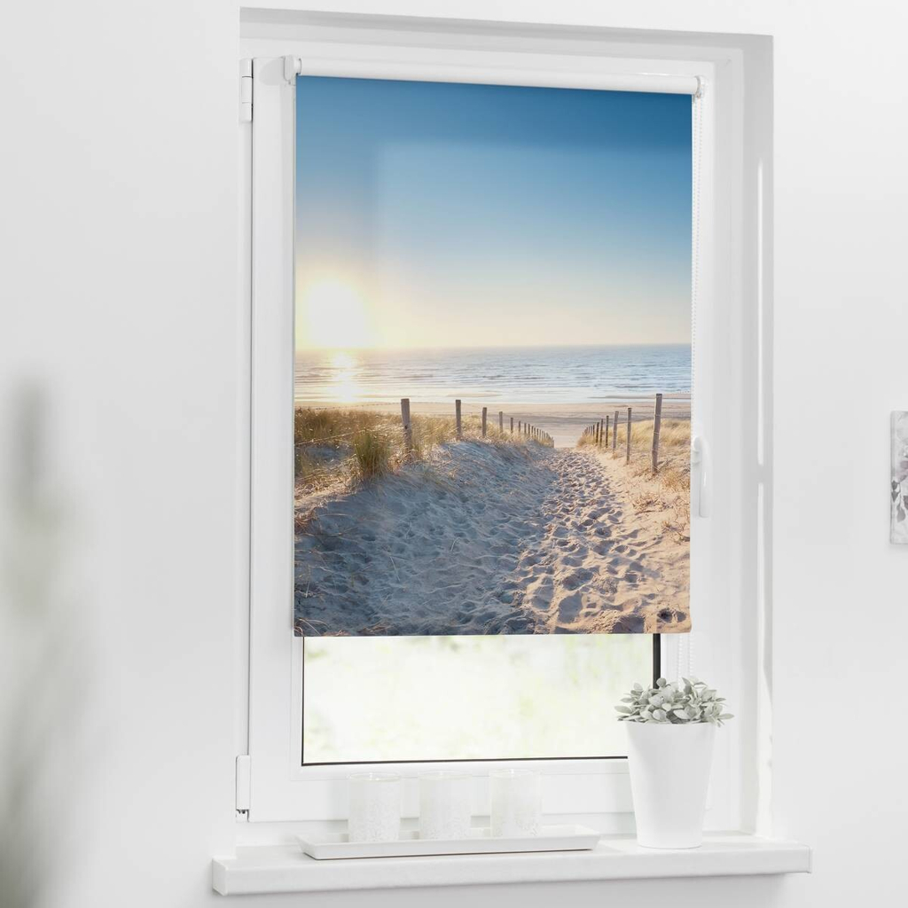 LICHTBLICK Rollo Ostseestrand blau – verschiedene Größen