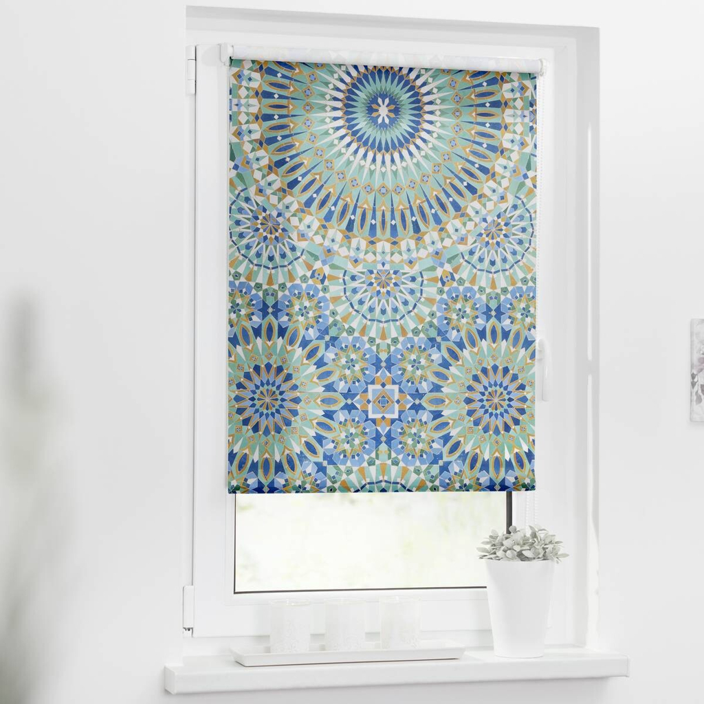 LICHTBLICK Rollo Orientalisch blau – verschiedene Größen