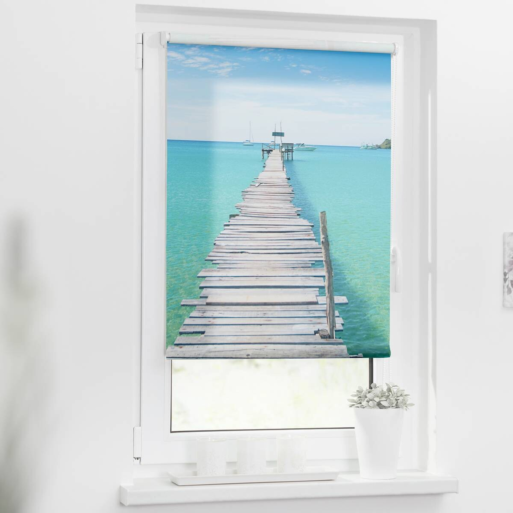 LICHTBLICK Verdunkelungsrollo El Mare
blau B/L: ca. 100×150 cm