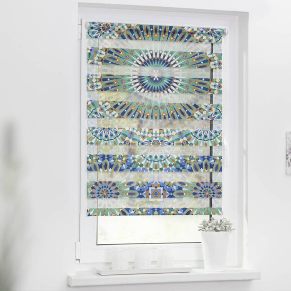 4250434140605 LICHTBLICK Doppelrollo Duo Orentalisches Muster blau B/T: ca. – verschiedene Größen