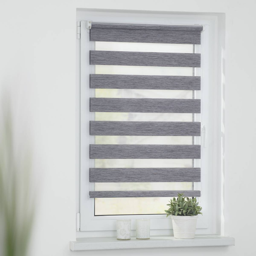 LICHTBLICK Doppelrollo Duo meliert
dunkelgrau B/L: ca. 70×150 cm