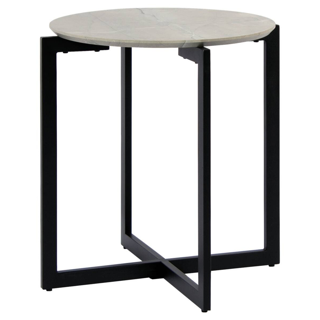 POCO Beistelltisch Eik Marmor Optik schwarz H/D: ca. 50x45 cm