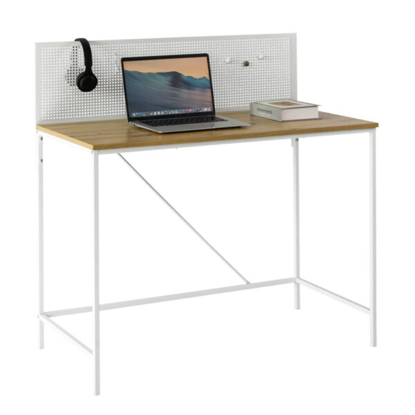 POCO Schreibtisch Rene Eiche Nachbildung weiß B/H/T: ca. 100x104x52 cm