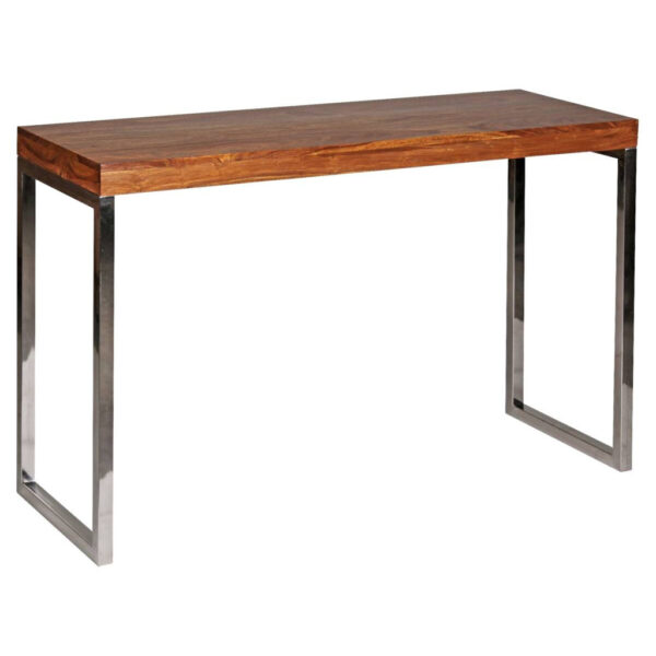Wohnling Konsolentisch natur Chrom Echtholz Metall B/H/T: ca. 120x76x45 cm