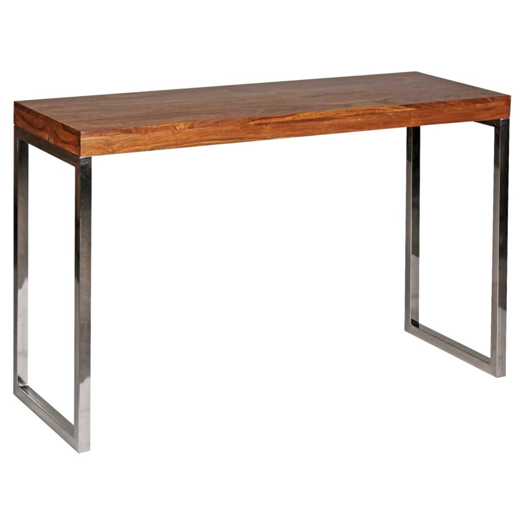 Wohnling Konsolentisch natur Chrom Echtholz Metall B/H/T: ca. 120x76x45 cm