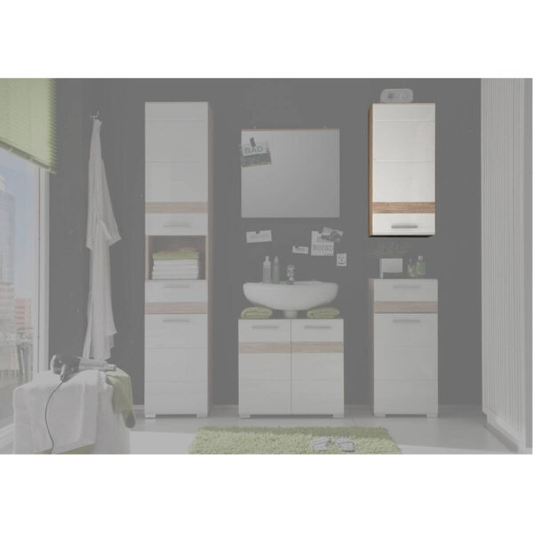 Badhängeschrank Set One
Eiche San-Remo Nachbildung weiß Hochglanz B/H/T: ca. 37x77x24 cm