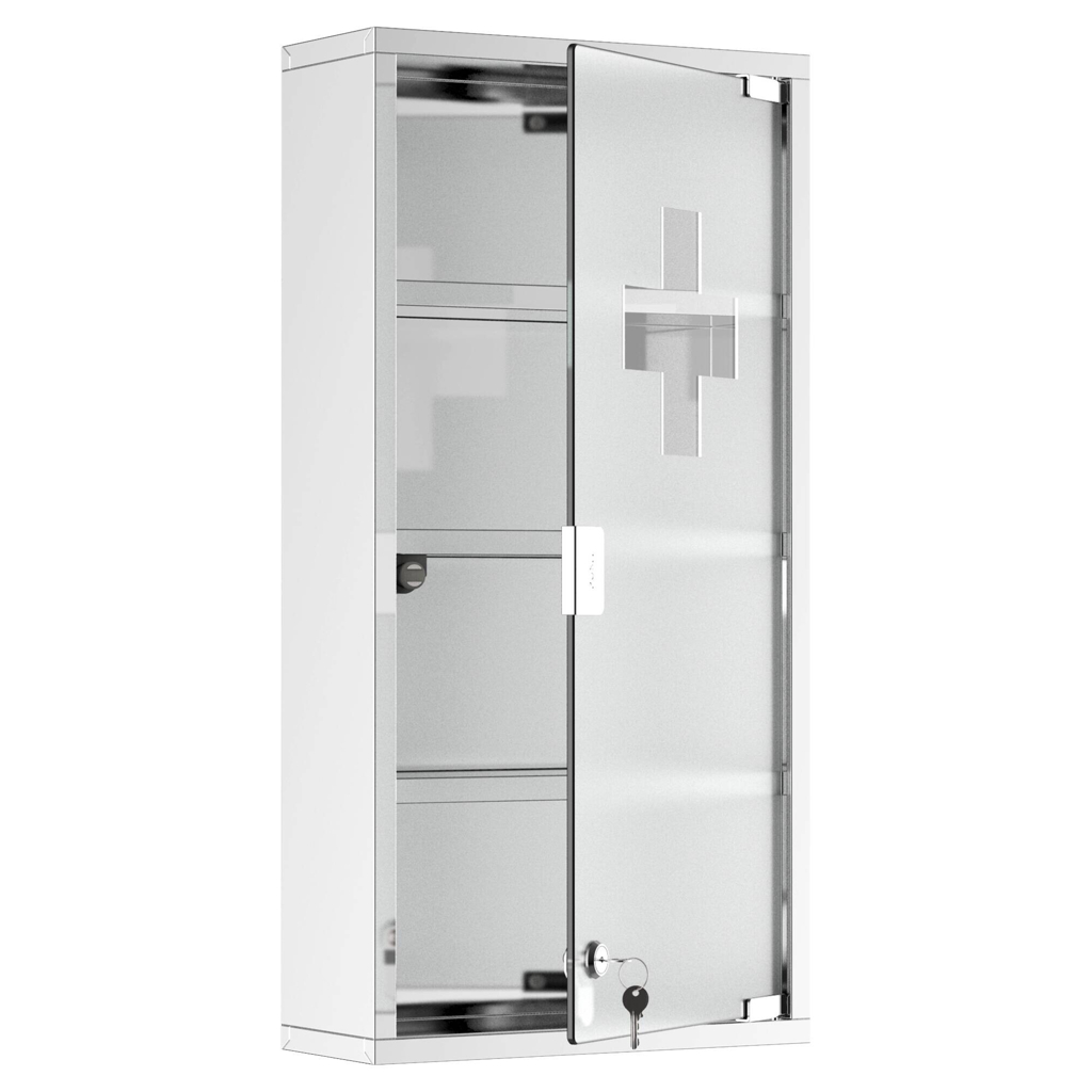 Medizinschrank
silber Glas B/H/L: ca. 12x30x60 cm