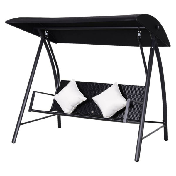 Outsunny Hollywoodschaukel schwarz Polyrattan B/H/L: ca. 124x179x198 cm Outsunny Hollywoodschaukel schwarz Polyrattan B/H/L: ca. 124x179x198 cm
