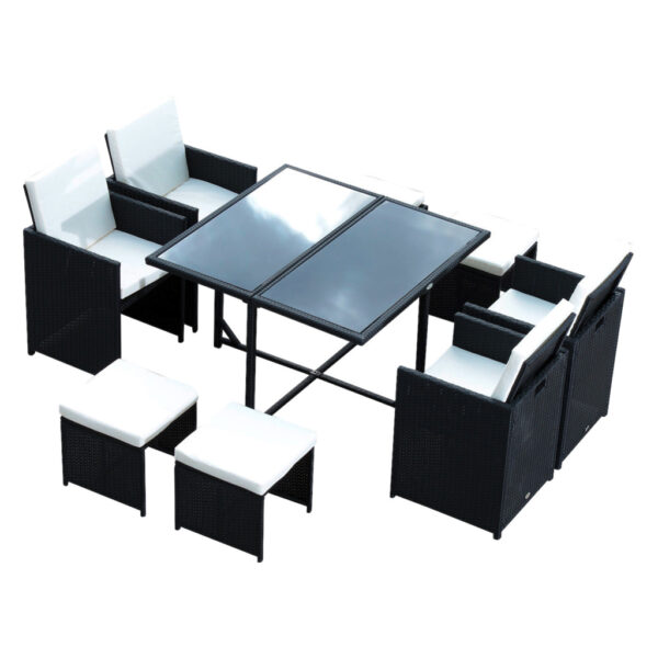 Outsunny Sitzgruppe schwarz Polyrattan Outsunny Sitzgruppe schwarz Polyrattan