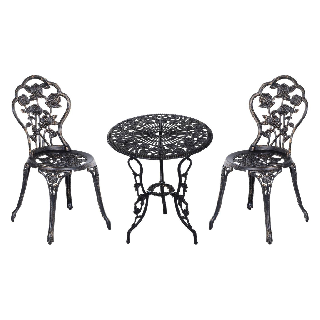 Outsunny Bistro-Set bronze Alu B/H/L: ca. 60x67x60 cm