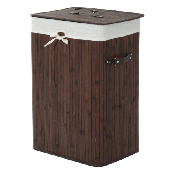 HOMCOM Wäschekorb mit 2 Tragegriffen
dunkelbraun Bambus Stoff Kunststoff B/H/L: ca. 30x60x40 cm