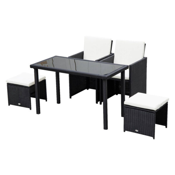 Outsunny Sitzgruppe schwarz Polyrattan Outsunny Sitzgruppe schwarz Polyrattan