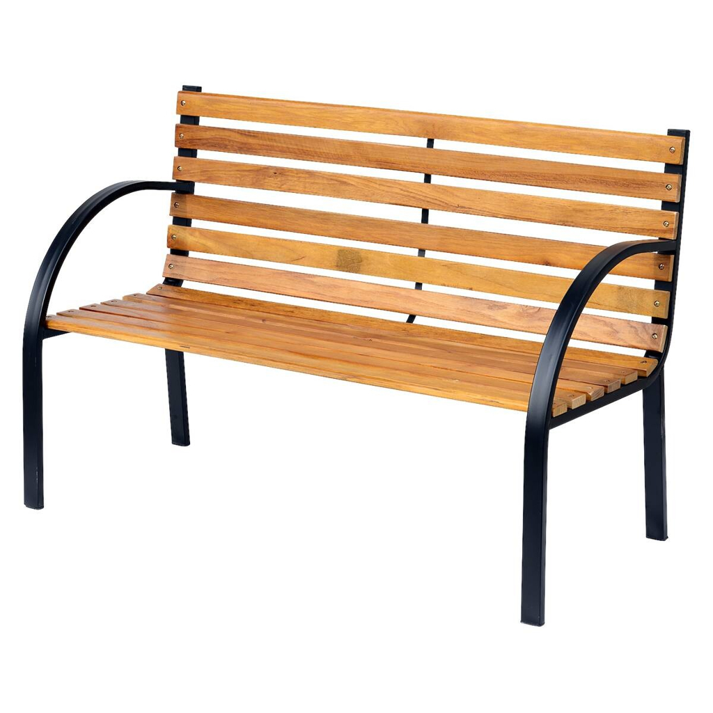 Outsunny Gartenbank natur Metall B/H/L: ca. 60x80x122 cm