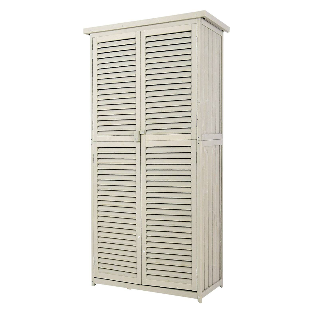 Outsunny Gartenschrank grau Kiefer B/H/L: ca. 46,5x160x87 cm