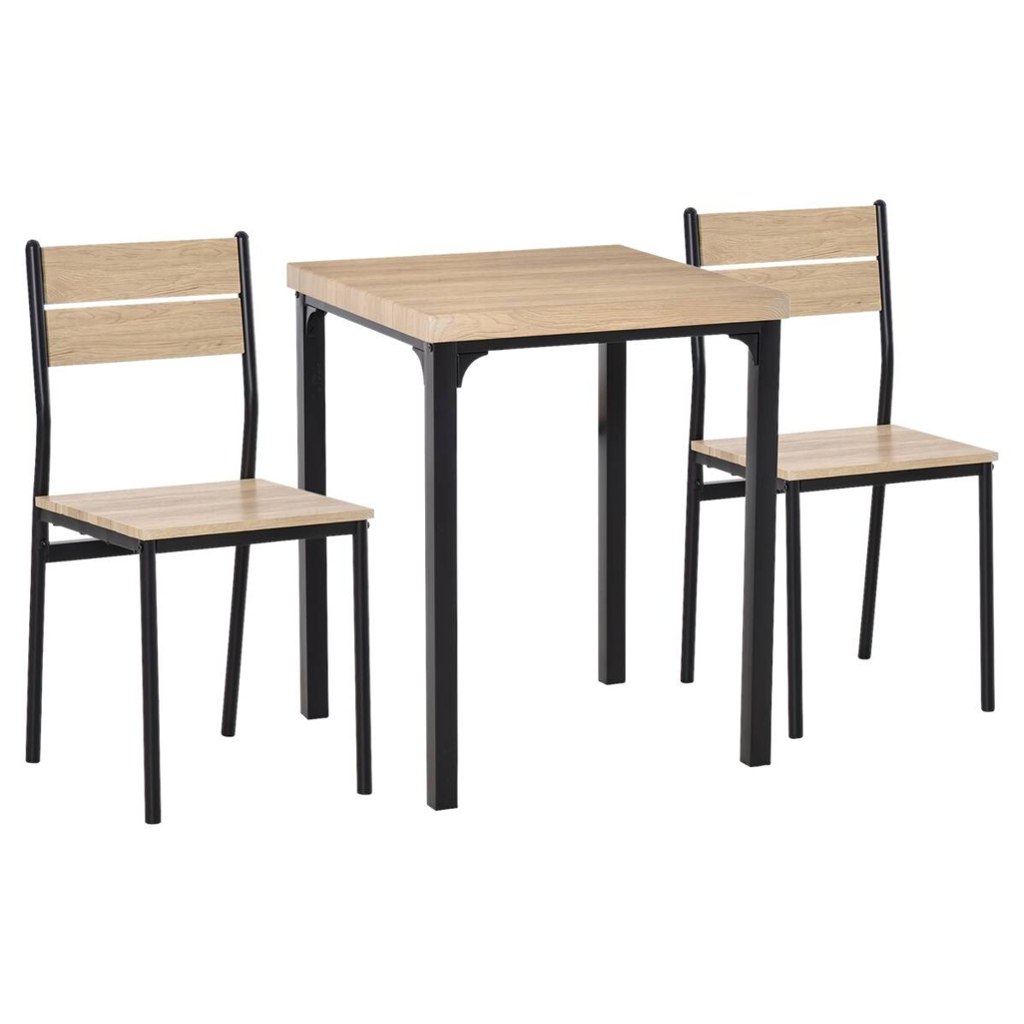 HOMCOM Essgruppe 835-090 natur schwarz B/H/T: ca. 70x76x70 cm