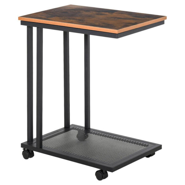 HOMCOM Beistelltisch 833-606 schwarz walnuss B/H/T: ca. 51x65x36 cm