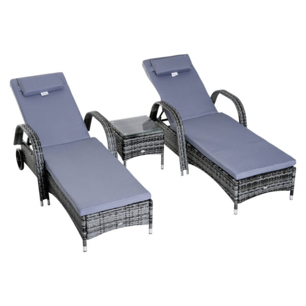 Outsunny Gartenliege grau Metall Outsunny Gartenliege grau Metall
