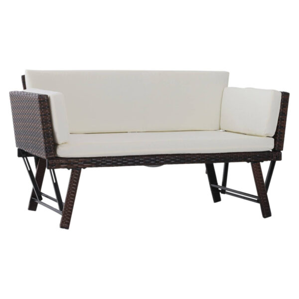 Outsunny Gartensofa braun Stahl B/H/L: ca. 66x67x129 cm