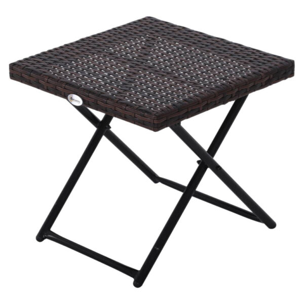 Outsunny Gartentisch braun Metall B/H/L: ca. 40x40x40 cm