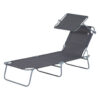 Outsunny Sonnenliege grau Metall B/H/L: ca. 58x36x187 cm