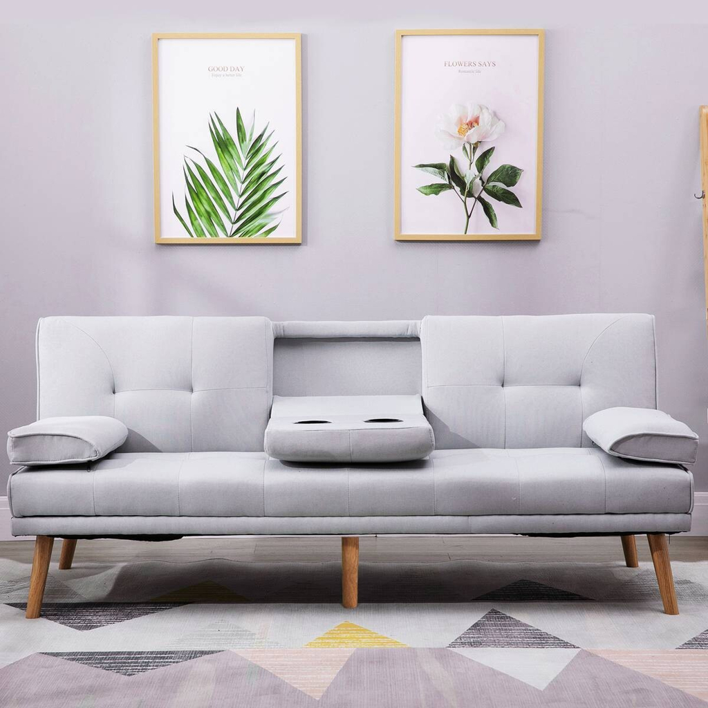 HOMCOM Schlafsofa 833-663 hellgrau B/H/T: ca. 181x78x77 cm